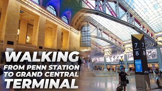 Walking NYC  Penn Station to Times Square amp Grand Central Terminal July 2021 [upl. by Llenwahs]