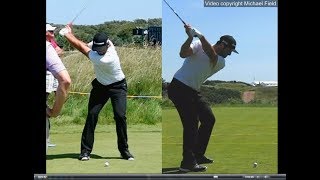 Jon Rahm golf swing  Long Iron faceon amp downtheline July 2017 [upl. by Mcgray]