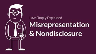 Misrepresentation and Nondisclosure  Contracts  Defenses amp Excuses [upl. by Margaret353]