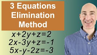 Solving Systems of 3 Equations Elimination [upl. by Ahsitauq]